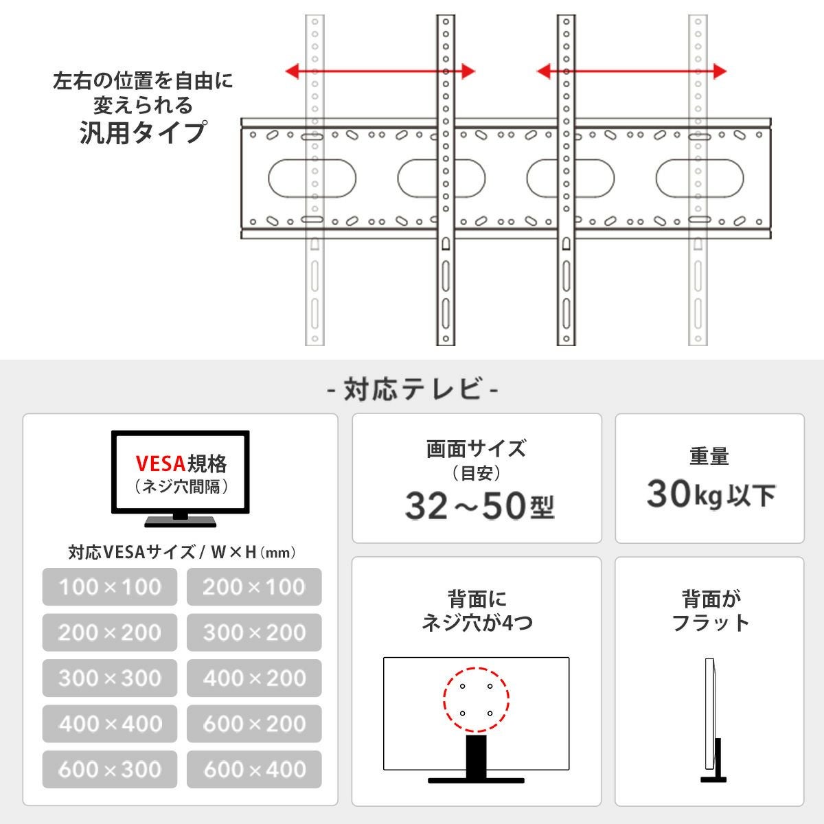 壁寄せテレビスタンド MS110-90 | SESAME家具インテリア