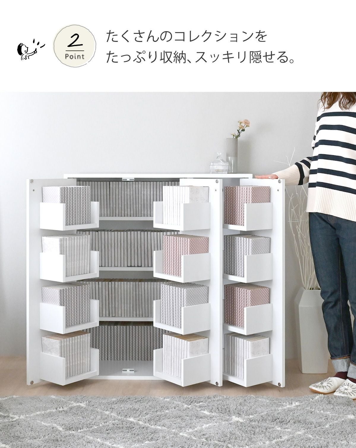 ID:G947059　本棚（コミックラック） 本棚 幅59cm コミックラック マガジンラック nj-0184-0185（商品番号