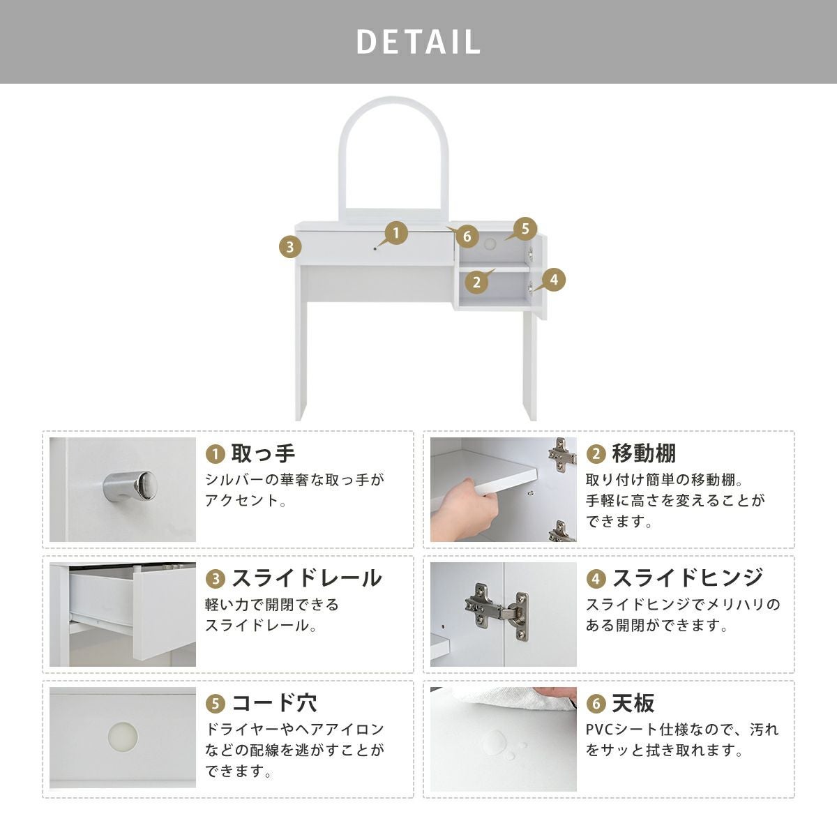 ドレッサー 1面ドレッサー 幅60cm PANELA2(パネラ2) 2色対応の通販情報 - 家具通販